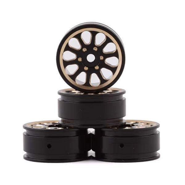Samix SCX24 Brass 1.0" Wheel Set (Black) (4) - Remote Control Toys - AMain Distributing
