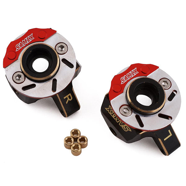 Samix SCX24 Brass Heavy Steering Knuckle Set w/Brake Rotor - Part - AMain Distributing