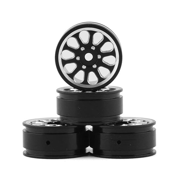 Samix SCX24 Aluminum 1.0" Wheel Set (Black) (4) - Remote Control Toys - AMain Distributing
