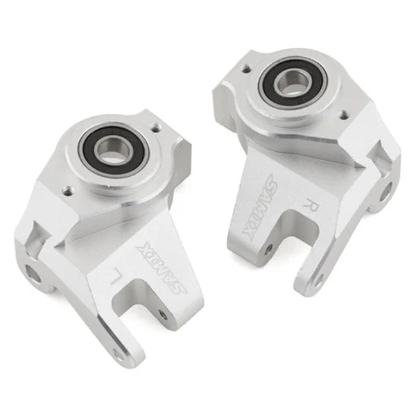 Samix SCX-6 7075 Aluminum Steering Knuckle Set (Silver) - Parts - AMain Distributing