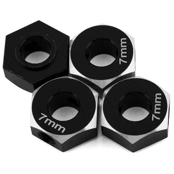 Samix SCX-6 Aluminum Hex Adapter (Black) (4) (7mm) - Accessories - AMain Distributing