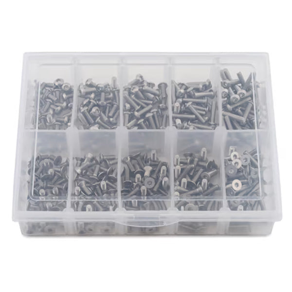 Samix Stainless Steel M3 Screw Set w/Storage Box (350) (Flat Head/Button Head) - Parts - AMain Distributing