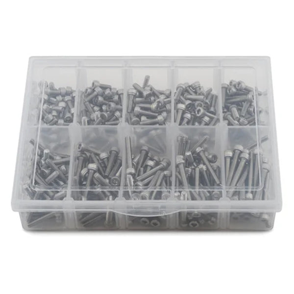 Samix Stainless Steel M3 Screw Set w/Plastic Box (300) (Cap Head) - Parts - AMain Distributing