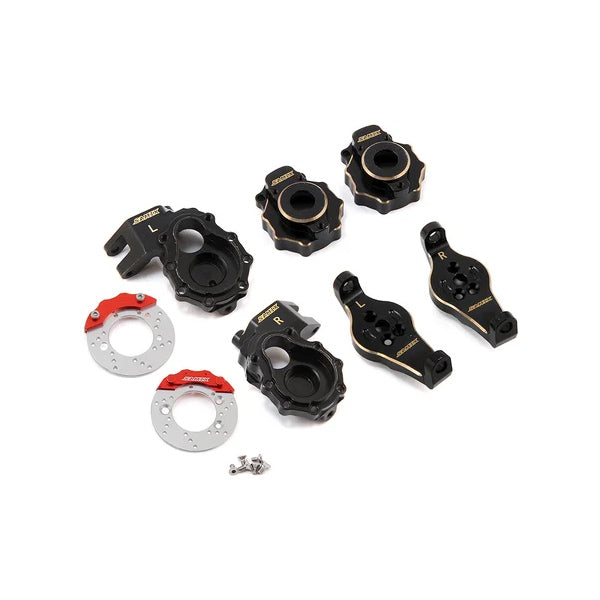 Samix TRX-4 Brass Steering Knuckle, C-Hub, Portal Cover & Scale Brake Rotor Set - Remote Control Toys - AMain Distributing