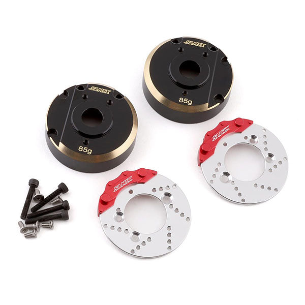 Samix Traxxas TRX-4 "Heavy" Brass Portal Cover & Scale Brake Rotor Set - Remote Control Toys - AMain Distributing