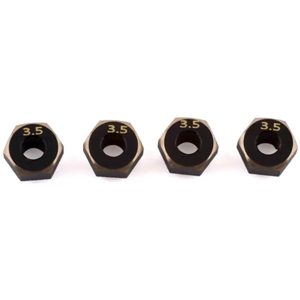 Samix SCX24 Brass Hex Adapter (4) (3.5mm) - Parts - AMain Distributing