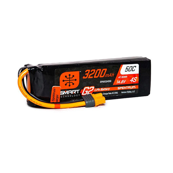 Spektrum RC 4S Smart G2 LiPo 50C Battery Pack (14.8V/3200mAh) w/IC3 Connector - stpatty - Horizon Hobbies, Inc.