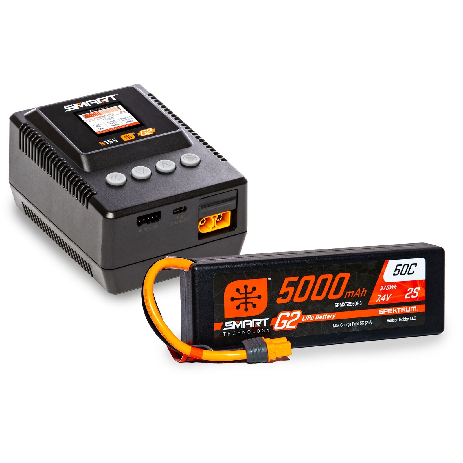 SPEKTRUM Smart 2S G2 LiPo Battery & S155 Charger Bundle - - Horizon Hobbies, Inc.