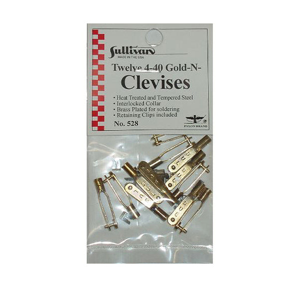 Sullivan 4-40 Gold-N-Clevises (12) - Remote Control Toys - Horizon Hobbies, Inc.