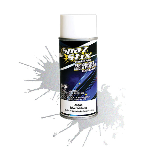 Spaz Stix Silver Metallic Color or Candy Backer 3.5oz Can - - HRP Distributing, Inc.