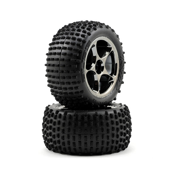 Traxxas Alias 2.2" Rear Pre-Mounted Tires (2) (Bandit) (Black Chrome) (Standard) - Remote Control Toys - Traxxas