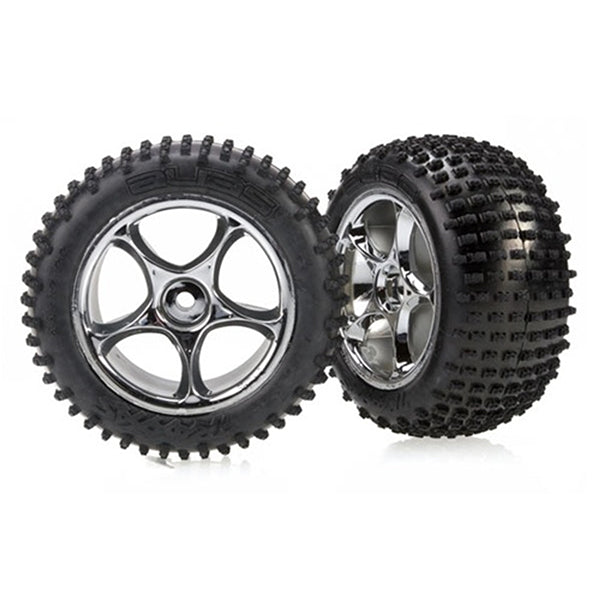 Traxxas Tires+Wheels 2.2In Black Chrome Wheels - - Traxxas