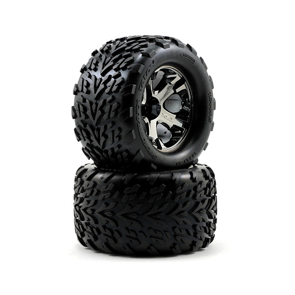 Traxxas Talon Front Tires w/All-Star Wheels (2) (Chrome) - Remote Control Toys - Traxxas