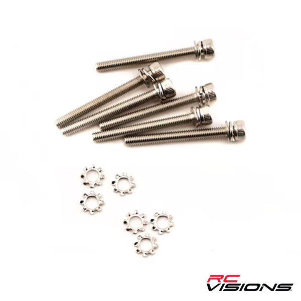 Traxxas Screws, 3x28mm cap-head machine (hex drive) (6)/ 3x6mm ELW (6) - Remote Control Toys - Traxxas