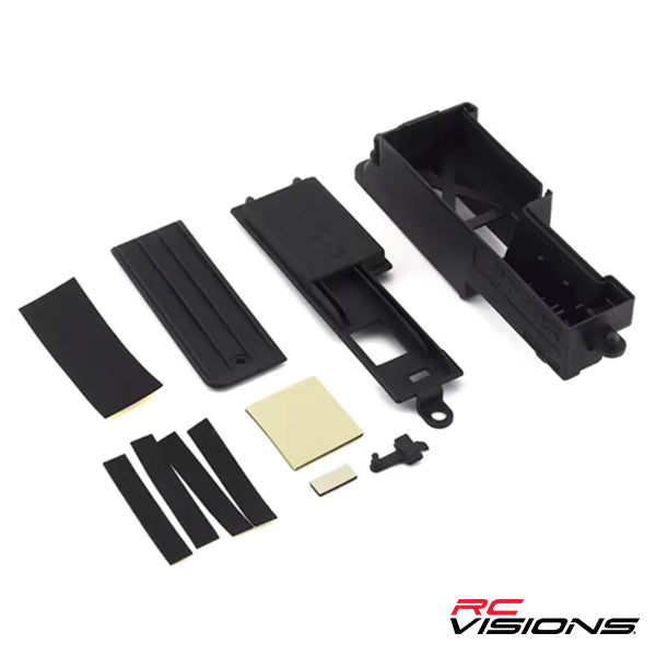 Traxxas Electronics box, right/ box cover/ charge jack plug (rubber)/ foam padding and adhesive - - Traxxas