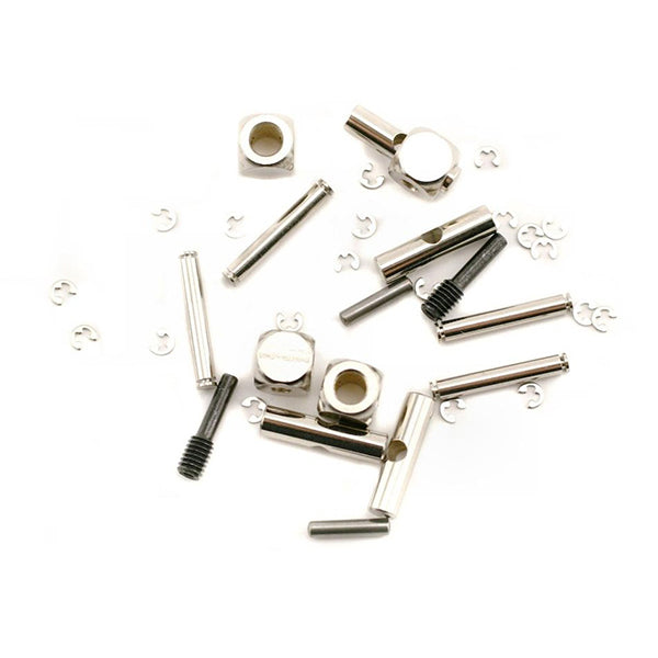 Traxxas Revo Driveshaft U-Joints (carrier (4)/ 4.5mm cross pin (4)/ 3mm cross pin (4)/ e-clips (20)) (metal parts for 2 driveshafts) - Remote Control Toys - Traxxas