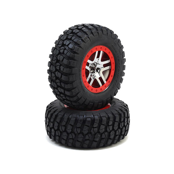 Traxxas BFGoodrich Mud TA Front Tires (2) (Satin Chrome) (S1) w/Split-Spoke Front Wheel - Remote Control Toys - Traxxas
