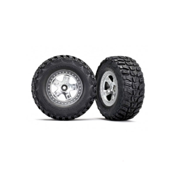Traxxas Kumho tires satin chrome, beadlock style wheels - Wheel/Tires - Traxxas