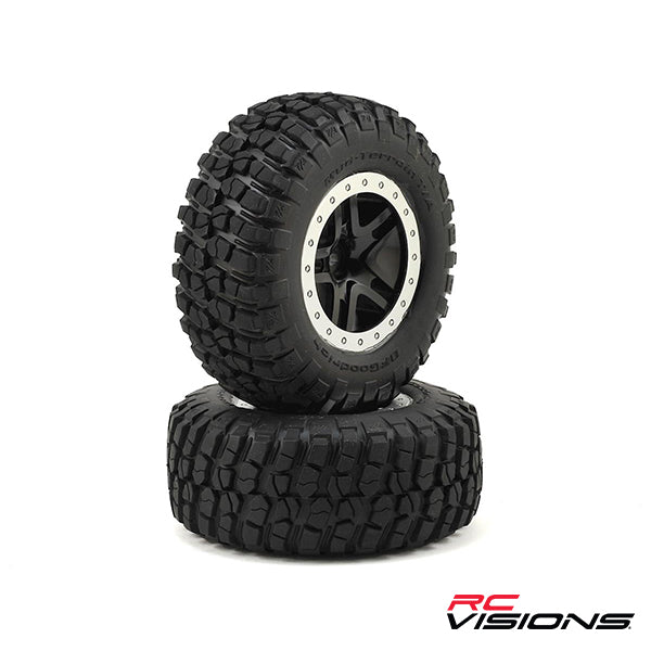 Traxxas BFGoodrich KM2 Tire w/Split-Spoke Rear Wheel (2) (Black) (Standard) - Remote Control Toys - Traxxas