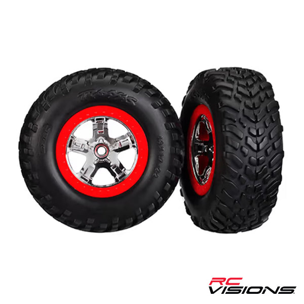 Traxxas Tires/Wheels Assembled Glued SCT Chrome Wheels - Wheel/Tires - Traxxas
