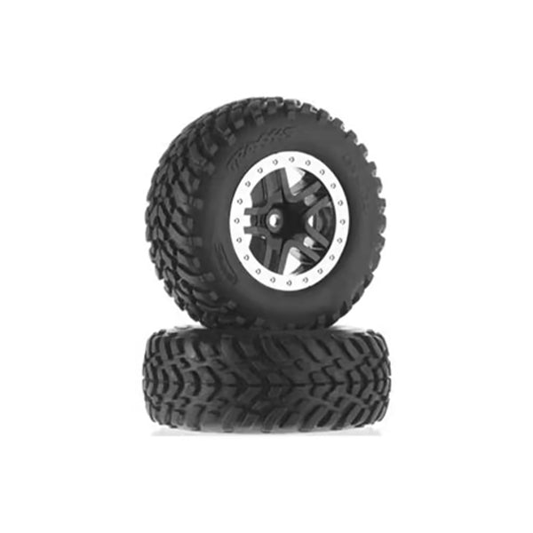 Traxxas Tire/Wheel Assembled Glue SCT Split-Spoke Black - Wheel/Tires - Traxxas