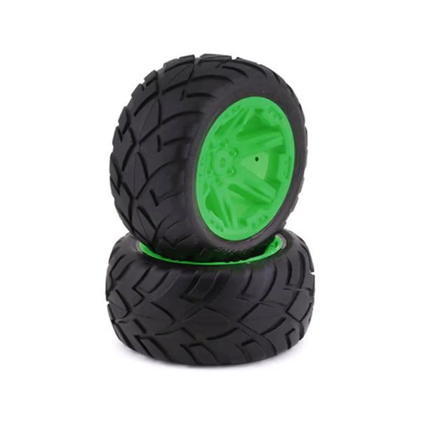 Traxxas Anaconda 2.8" Pre-Mounted Tires w/RXT Electric Rear Wheels (2) (Green) w/12mm Hex - - Traxxas