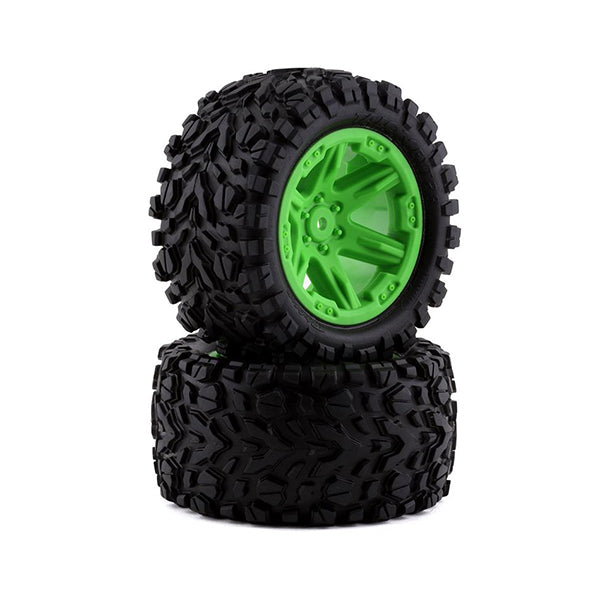 Traxxas Talon EXT 2.8" Pre-Mounted Tires w/RTX Wheels & 12mm Hex (Green) (2) (2wd Electric Rear) - Remote Control Toys - Traxxas