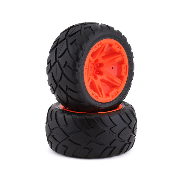Traxxas Anaconda 2.8" Pre-Mounted Tires w/RXT Wheels (2) (Orange) w/12mm Hex - Remote Control Toys - Traxxas