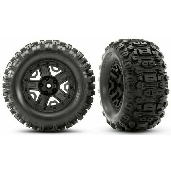 Traxxas Sledgehammer 2.8" Pre-Mounted Tires w/12mm Hex (2) (Black) - Remote Control Toys - Traxxas