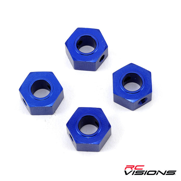 Traxxas 12mm Aluminum Hex Wheel Adapter (Blue) (4) - Parts - Traxxas