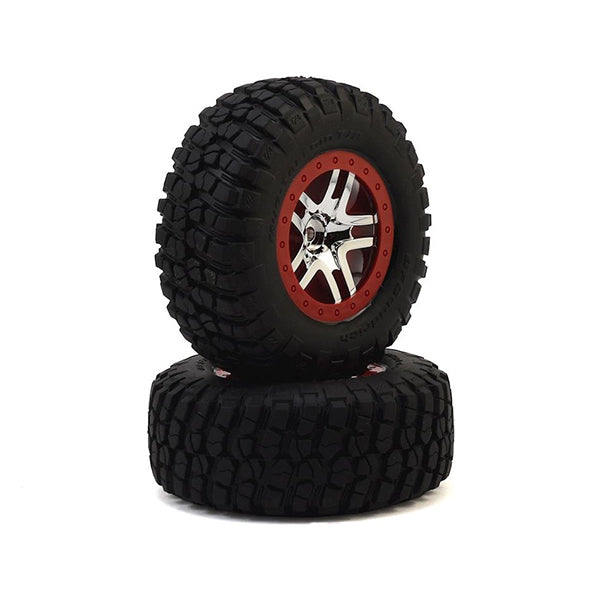 Traxxas BFGoodrich Mud TA Rear Tires (2) (Satin Chrome) (Standard) w/Split-Spoke Rear Wheel - Remote Control Toys - Traxxas