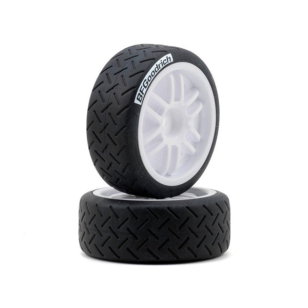 Traxxas 12mm Hex Pre-Mounted 1/16 BFGoodrich Rally Tires (2) (White) - Remote Control Toys - Traxxas