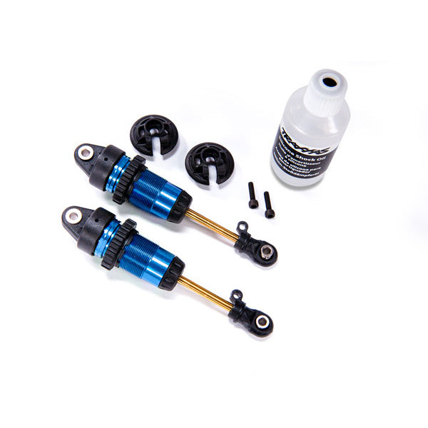 Traxxas Complete GTR Long Shocks w/Ti-Nitride Shafts (Blue) (2) - Remote Control Toys - Traxxas