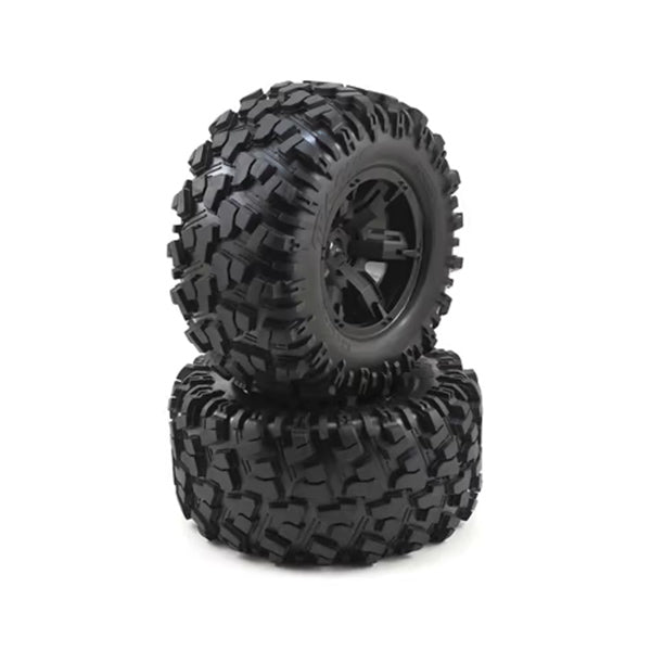 Traxxas X-Maxx Pre-Mounted Tires & Wheels (Black) (2) (8S Rated) - Remote Control Toys - Traxxas