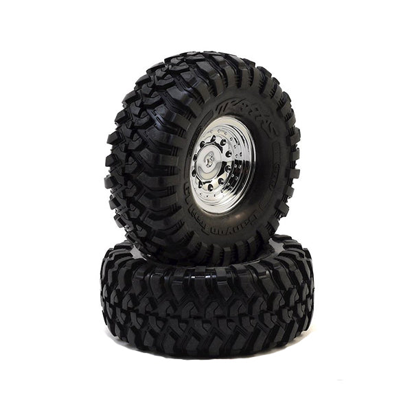 Traxxas TRX-4 Pre-Mounted Canyon Trail 1.9" Crawler Tires w/Chrome Wheels (2) - Remote Control Toys - Traxxas