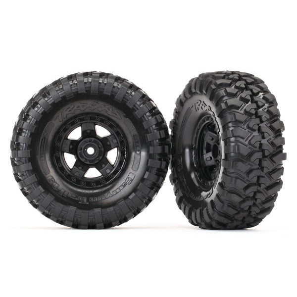 Traxxas TRX-4 Pre-Mounted Canyon Trail 1.9" Crawler Tires (Black) (2) w/Sport Wheels & 12mm Hex - Remote Control Toys - Traxxas