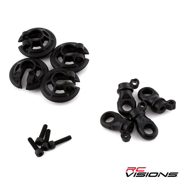 Traxxas Captured Shock Spring Retainers (Black) (4) - Remote Control Toys - Traxxas