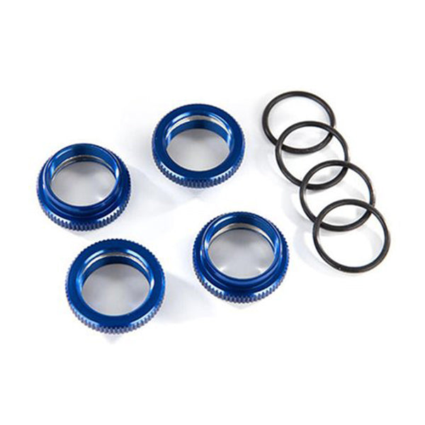 Traxxas GT-Maxx Aluminum Spring Retainer (Blue) (4) - Remote Control Toys - Traxxas