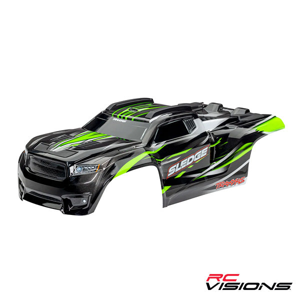 Traxxas Sledge Body Complete Green - - Traxxas