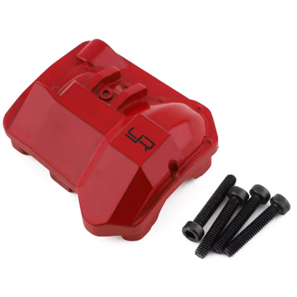 Yeah Racing Traxxas TRX-4 Aluminum Front/Rear Differential Cover (Red) - Part - AMain Distributing