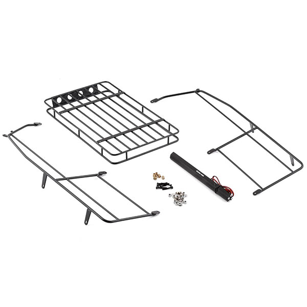 Yeah Racing Traxxas TRX-4 Defender Metal Roll Cage w/Roof Rack & LED Light Bar - Accessories - AMain Distributing