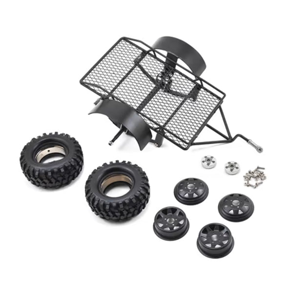 Yeah Racing 1/10 Scale Aluminum Leaf Spring Hitch Mount Crawler Trailer - Remote Control Toys - AMain Distributing