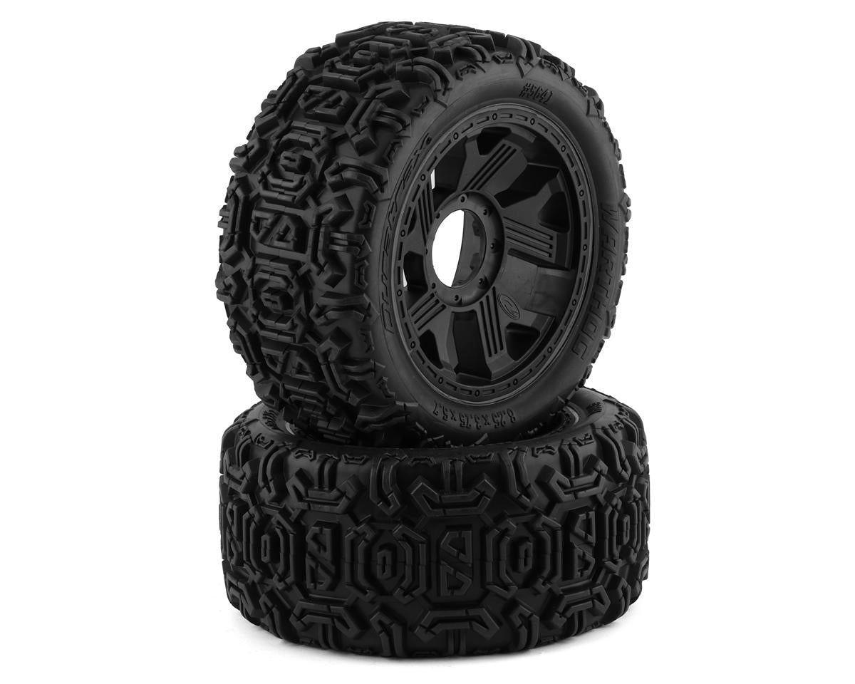 DuraTrax Warthog 5.7" Pre-Mounted Tire (Black) (2) w/24mm Hex 8S (KRATON/X-MAXX) - - Horizon Hobbies, Inc.