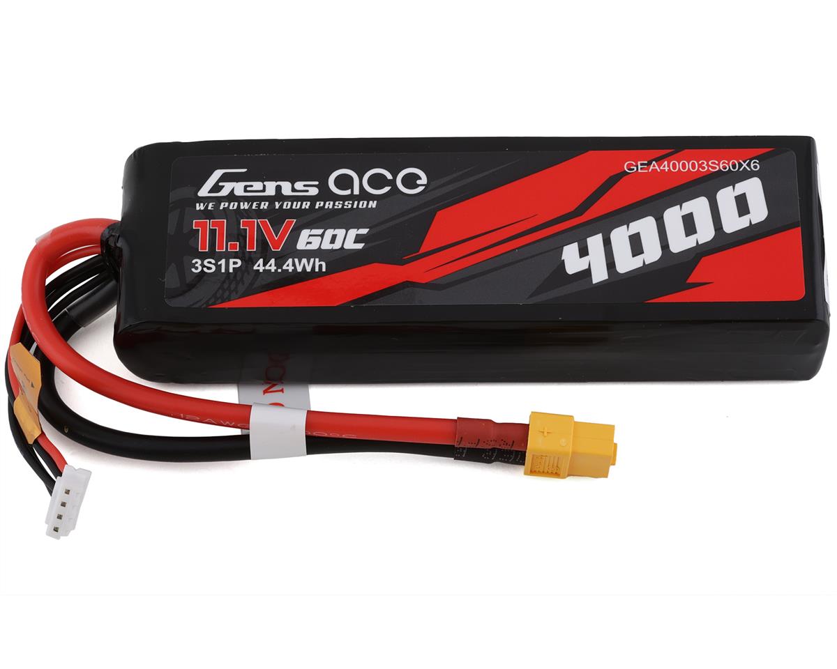 Gens Ace 3s LiPo Battery 60C (11.1V/4000mAh) w/XT-60 Connector - - Horizon Hobbies, Inc.
