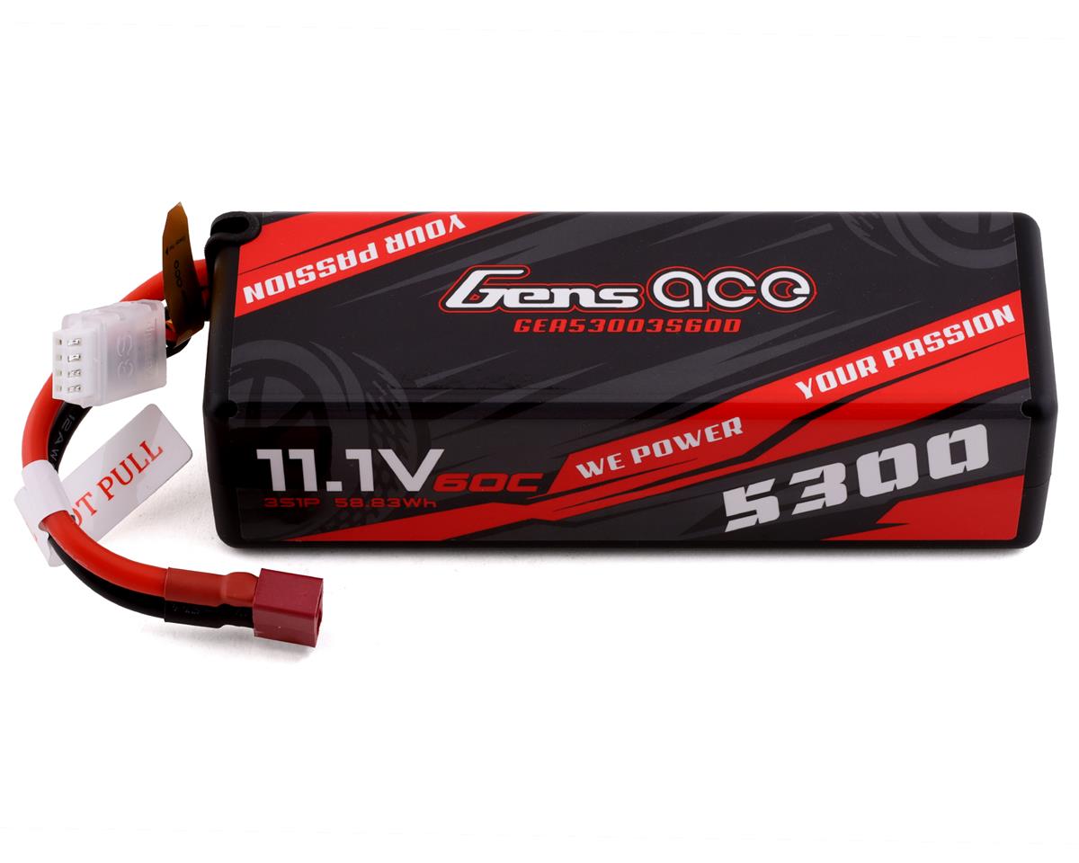 Gens Ace 3s LiPo Battery 60C (11.1V/5300mAh) w/T-Style Connector - Battery - Horizon Hobbies, Inc.