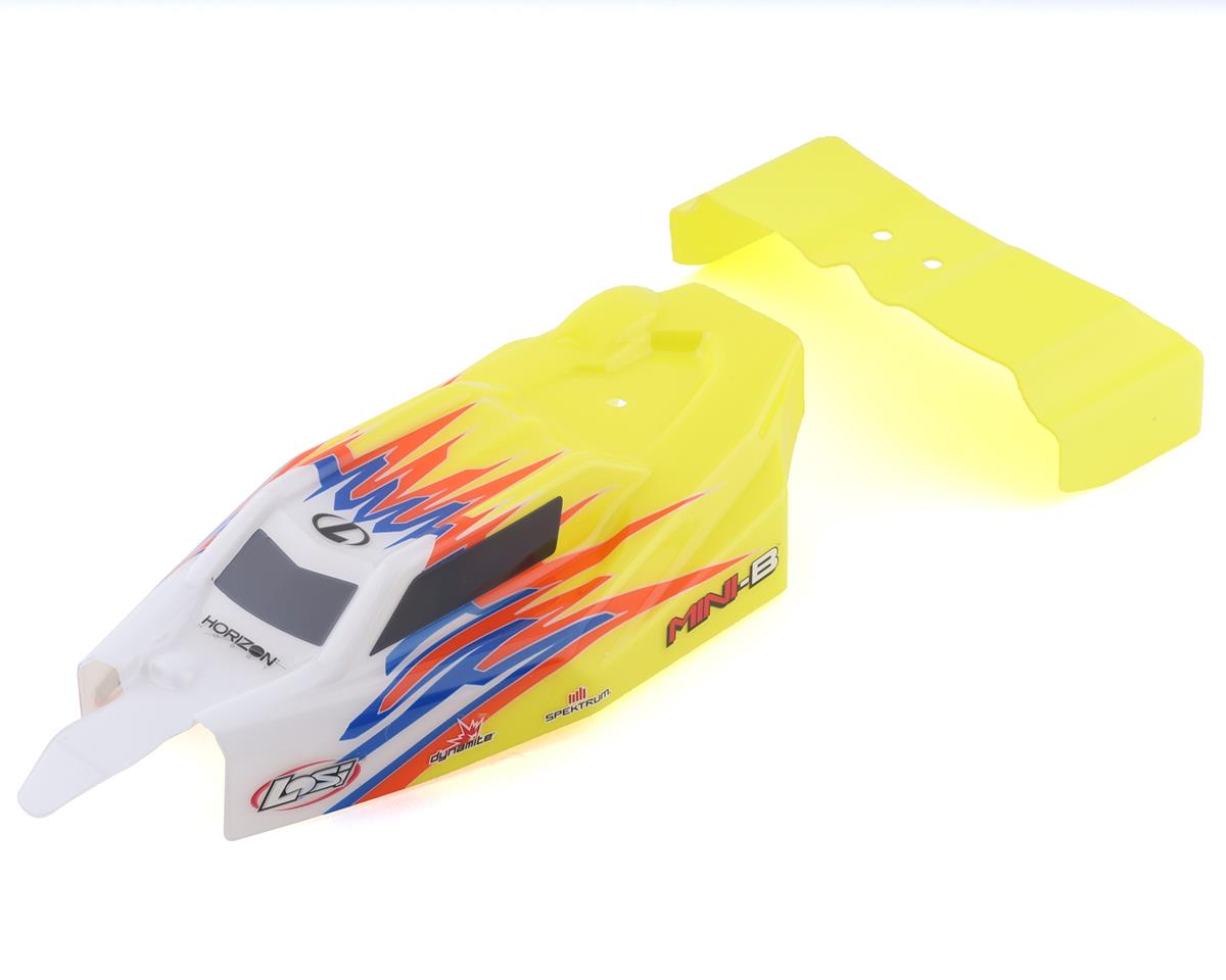 Losi Mini-B Pre-Painted Body & Wing (Yellow/White) - Body - Horizon Hobbies, Inc.