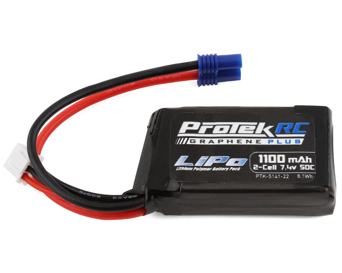ProTek RC 2S 50C 1100mAh Losi Mini T/B & JRX2 LiPo Battery w/EC2 Connector -  - AMain Distributing
