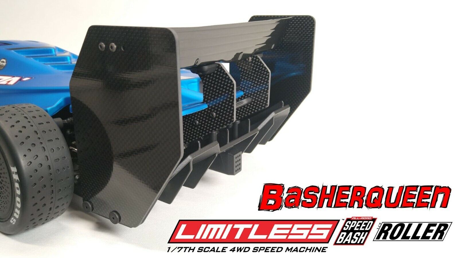 Basherqueen Rear Carbon Wing Mount and Plates Arrma Limitless 6S BLX Roller - - BASHERQUEEN