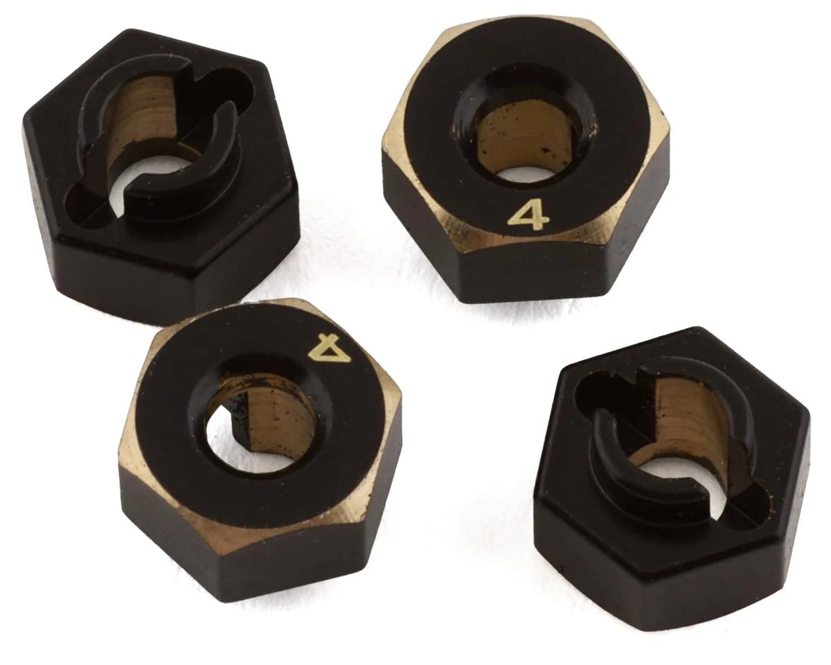 Samix SCX24 Brass Hex Adapter (4) (4mm) - Parts - AMain Distributing