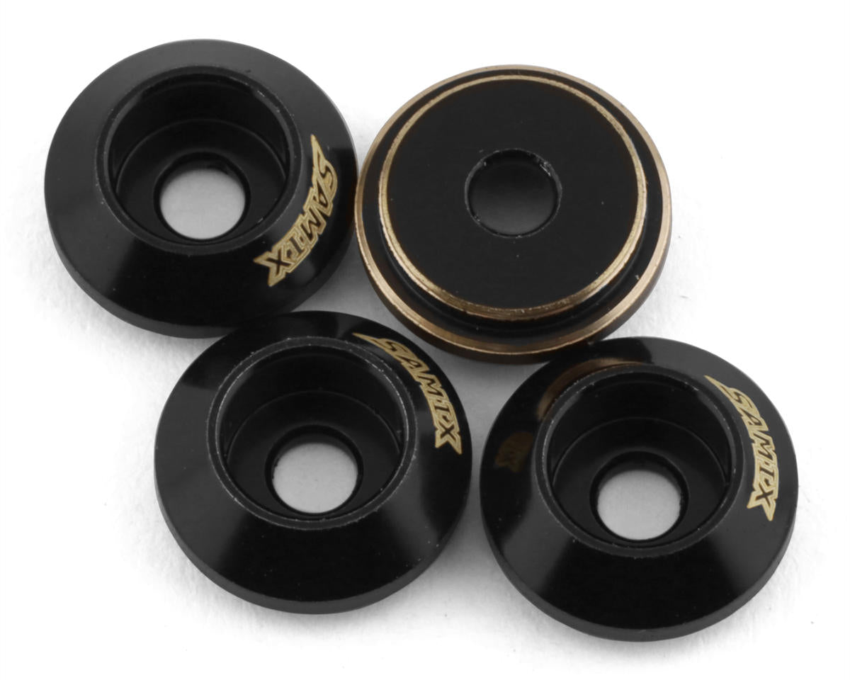 Samix TRX-4M Brass Shock Cups (4) - - AMain Distributing